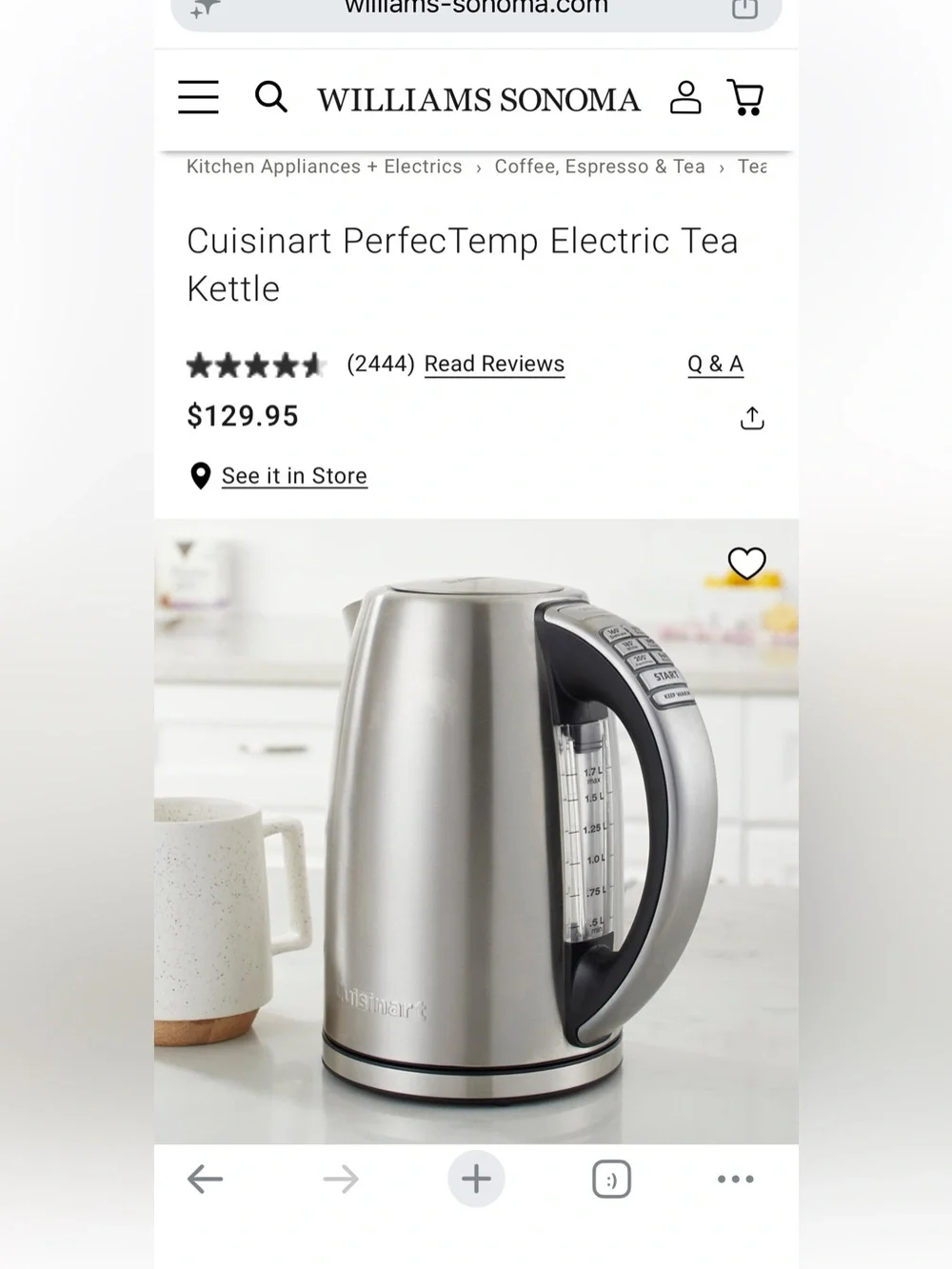 New in Box Cuisinart PerfecTemp Electric Tea Kettle